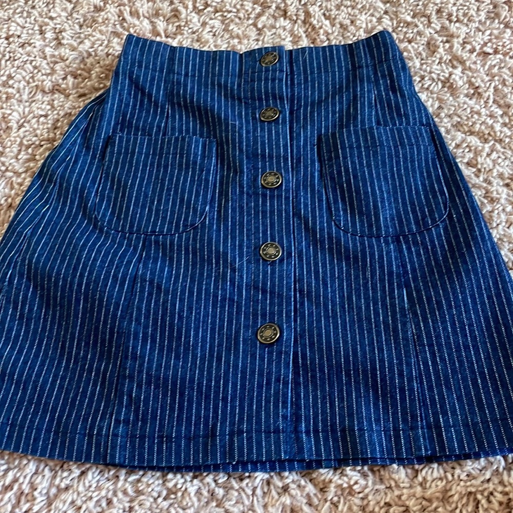 Miss b stripped jean button in front girls skirt